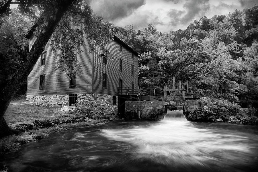 Alley Spring and Mill Ozark National Scenic Riverways BnW DSC02692 Photograph by Greg Kluempers