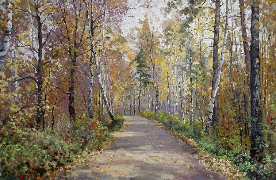 Landscape Painting - Alley.October by Andrey Soldatenko