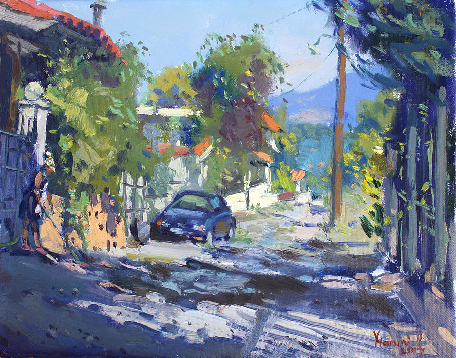 Tree Painting - Alleyway by Lidas House Greece by Ylli Haruni