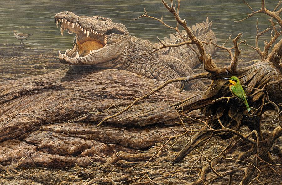 Alligator Painting by Alan M Hunt