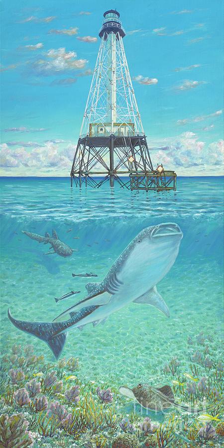 Alligator Reef Lighthouse Painting by Danielle Perry