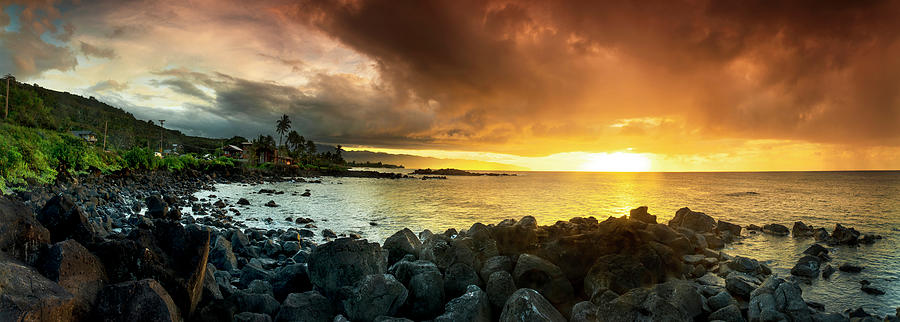 North Shore Hawaii Photograph - Alligator Rock Sunset by Sean Davey