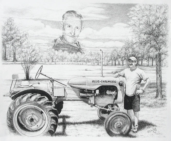 Allis Chalmers Drawing by Mike Ivey