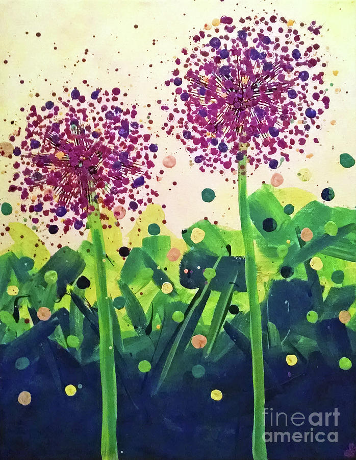 Allium Explosion Painting by Jilian Cramb - AMothersFineArt
