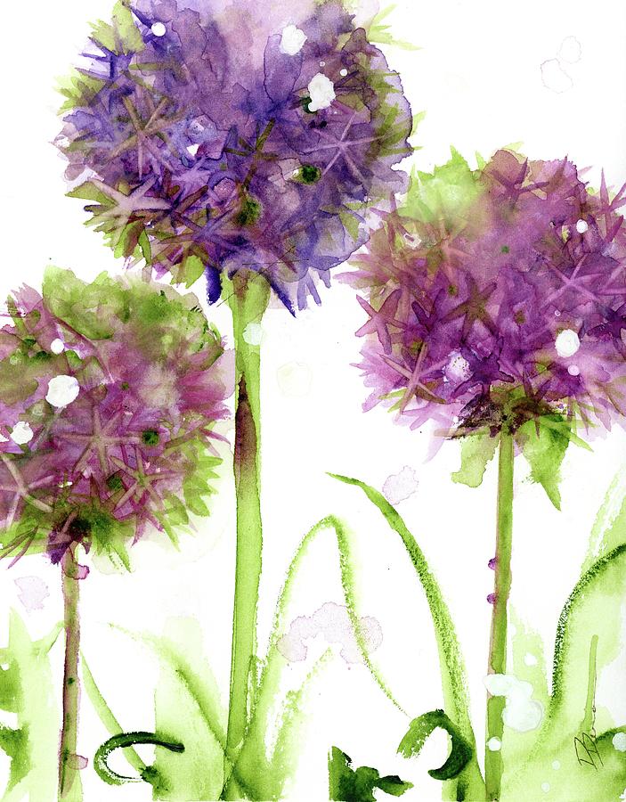 Alliums Painting by Dawn Derman