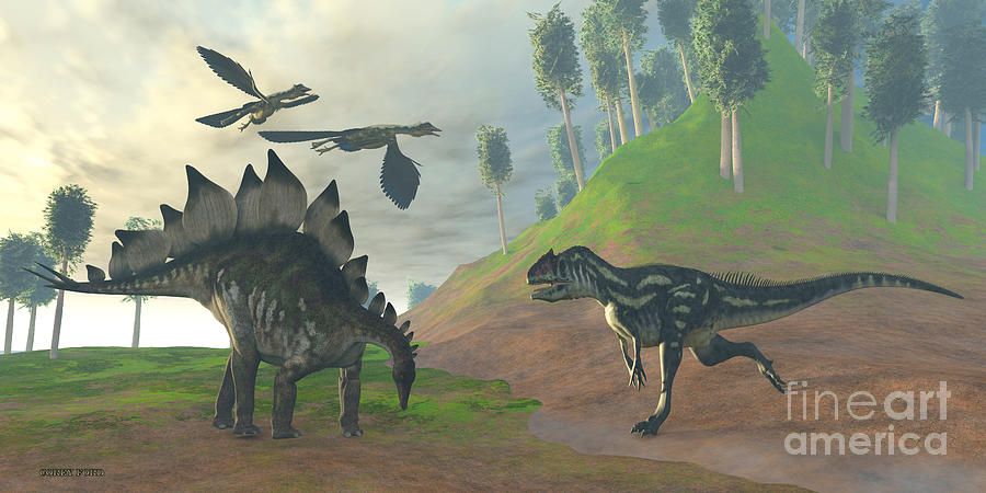 Allosaurus Hunt Painting