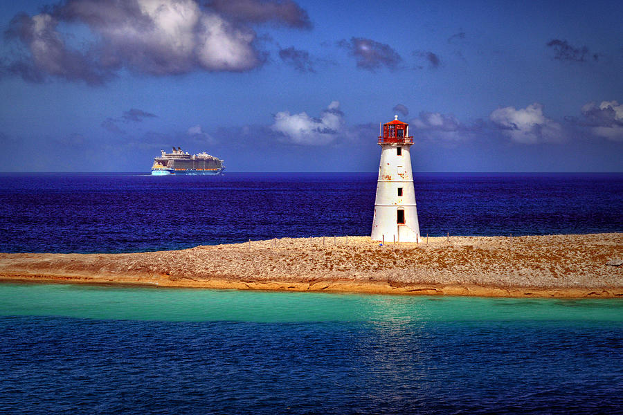 Allure of the Seas at Nassau Light Photograph by Bill Swartwout