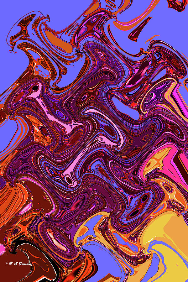 Ally Cats Squabble Abstract Digital Art by Tom Janca