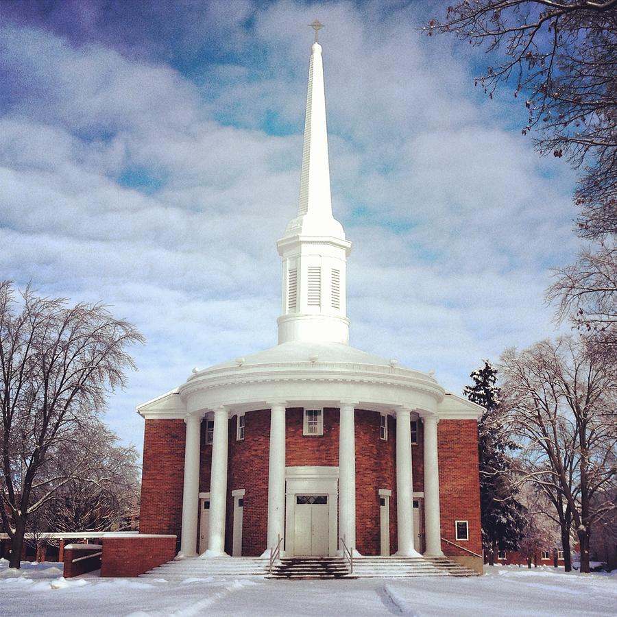 Alma College Dunning Memorial Chapel Snow Photograph by Chris Brown
