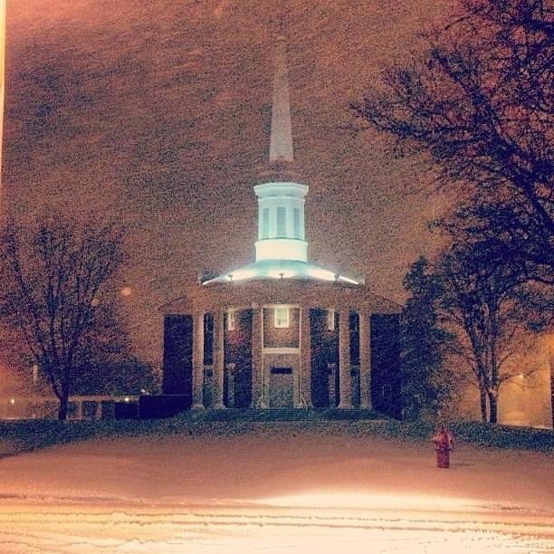 Alma College Dunning Memorial Chapel Snow Storm Photograph by Chris Brown