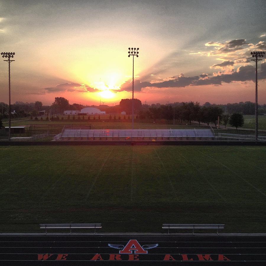 Alma High School Don Miller Field Sunrise Field Photograph by Chris Brown