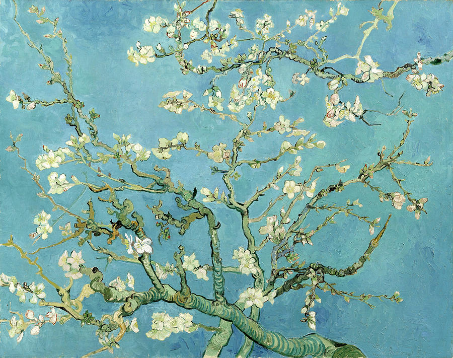 Almond Blossoms Color Corrected  Painting by Vincent Van Gogh