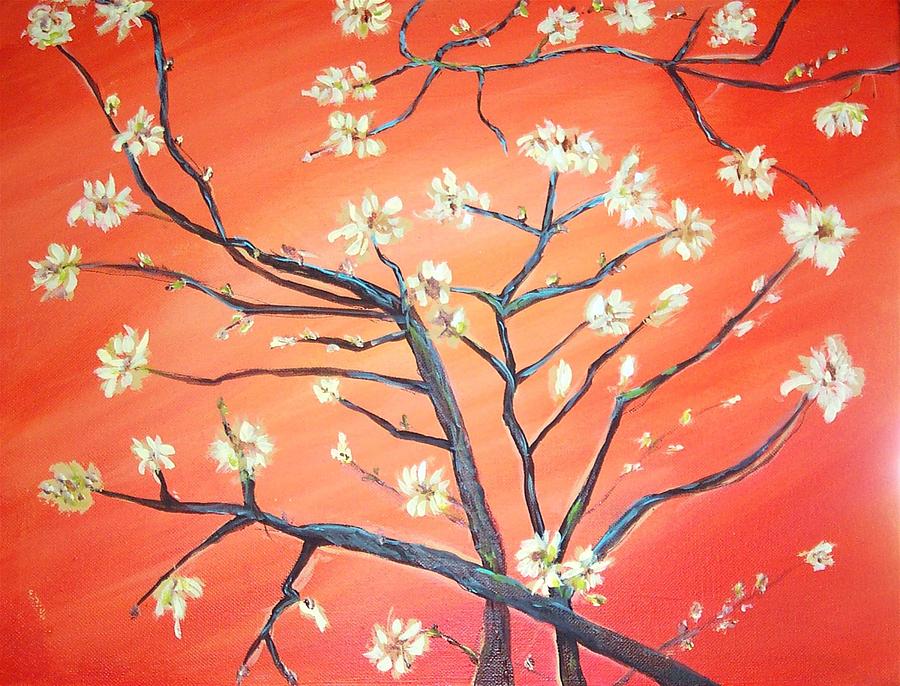 Almond Branch  Painting by Mary Sedici