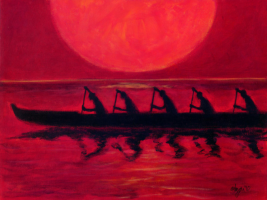 Sunset Painting - Almost Across the Line by Angela Treat Lyon