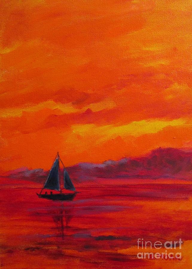 Sunset Painting - Almost Home by Barbara Moak