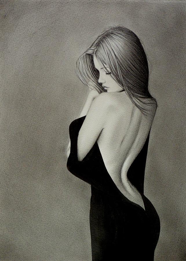 Graphite Drawing - Almost Lover by Aaron  Montoya