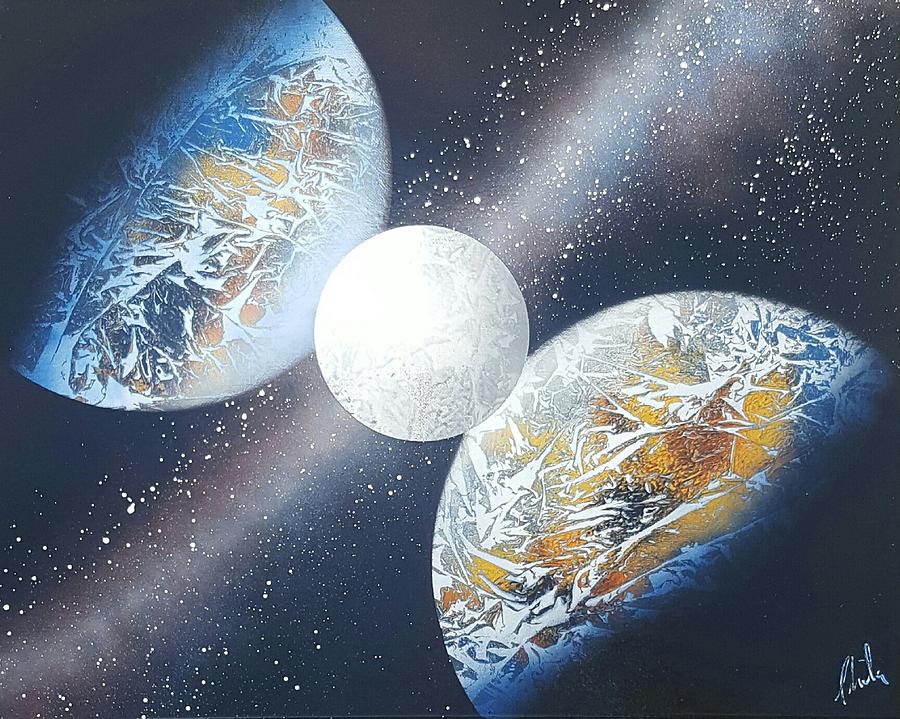Space Painting - Almost Twins by Sheila Walker
