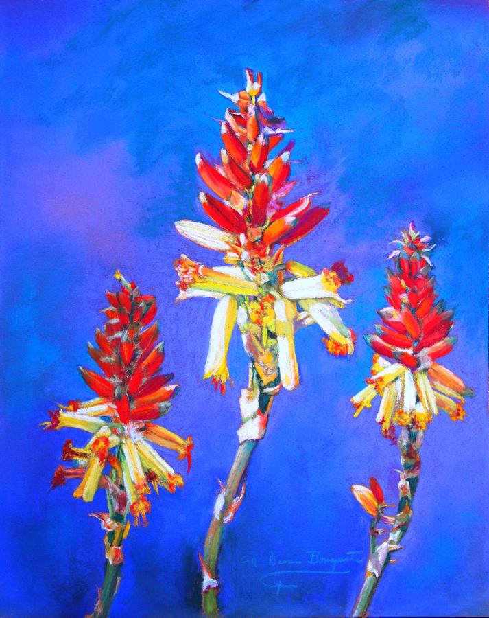 Aloe flower spike Painting by M Diane Bonaparte