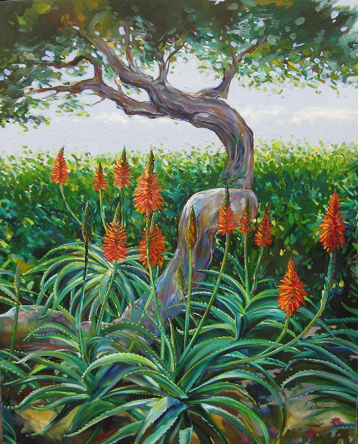 Aloe Vera Painting by Karen Doyle