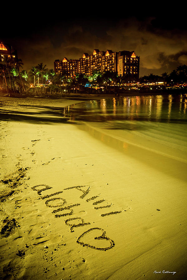 AMI Aloha Aulani Disney Resort and Spa Oahu Hawaii Nightscape Art Photograph by Reid Callaway