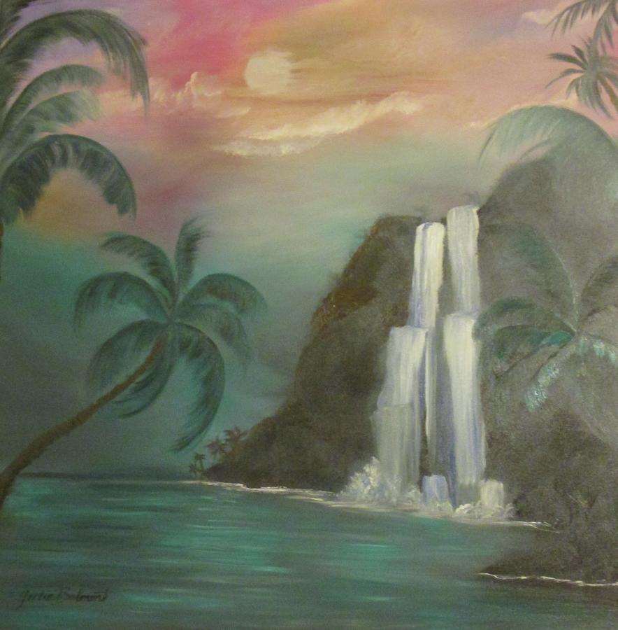 Aloha Falls Painting by Julie Belmont