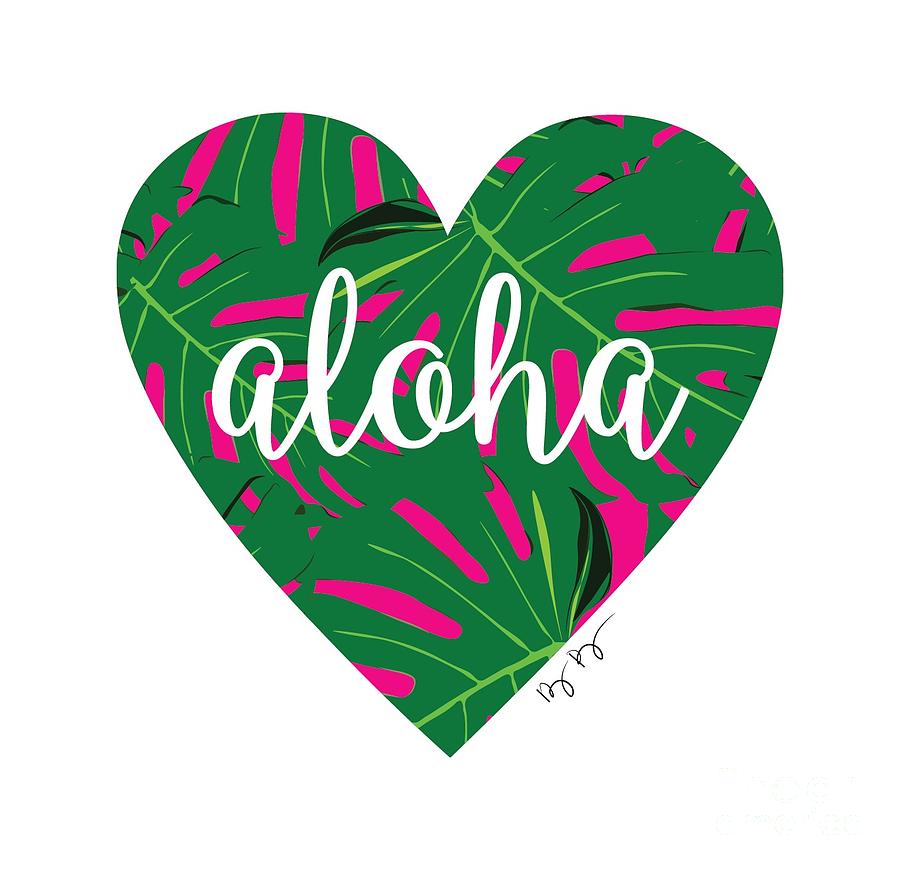 Aloha Heart Digital Art By Bethany Beachey.