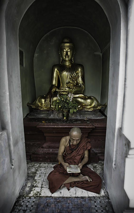 Alone at Shwedagon Photograph by David Longstreath