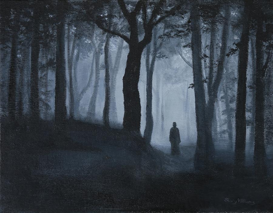 Tree Painting - Alone in the Woods by Stacy Williams