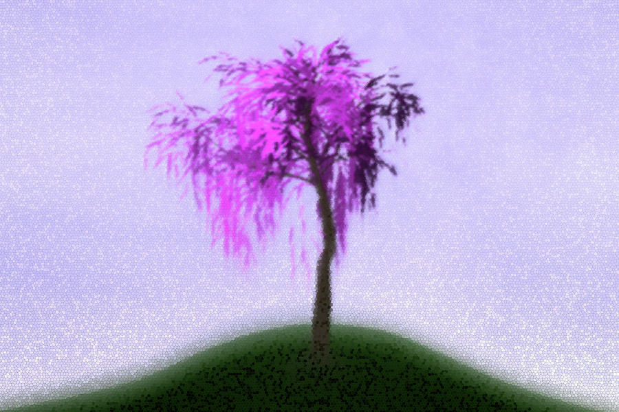 Alone Tree Pink Digital Art