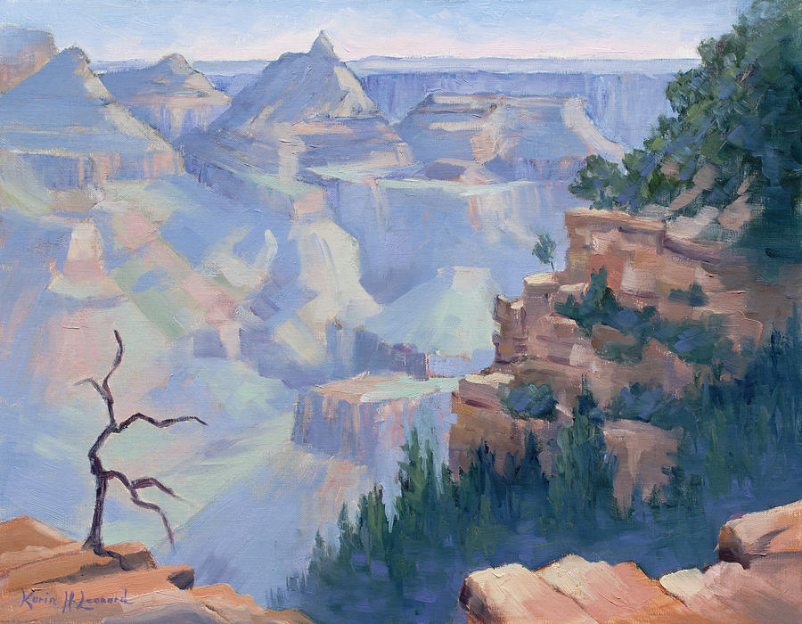 Grand Canyon National Park Painting - Along Desert Drive, Grand Canyon by Karin Leonard