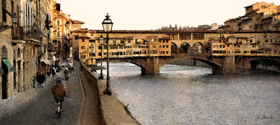 Along the Arno Photograph by Joe Bonita