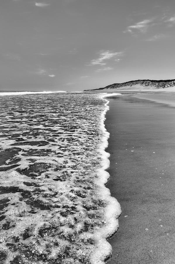 Along The Beach BW Photograph by Bill Wakeley