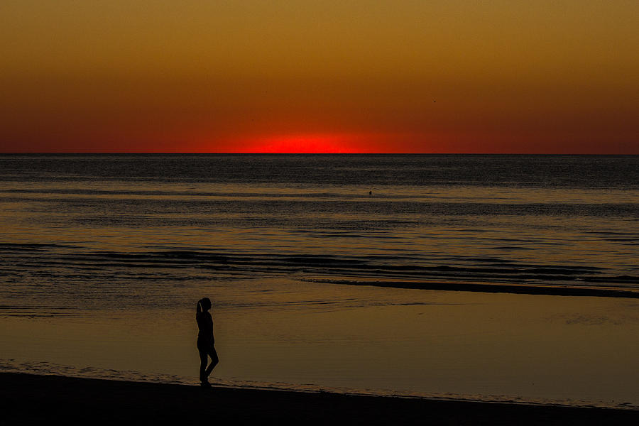 Sunset Photograph - Along the beach by Peteris Vaivars