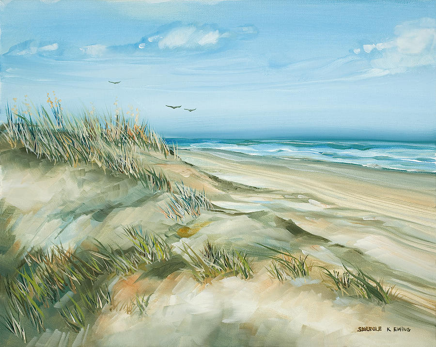 Along the Beach Painting by Sharole Ewing - Fine Art America