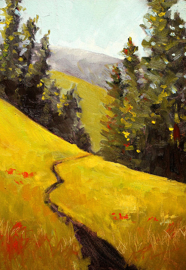 Along the Cascade Trail Painting by Nancy Merkle