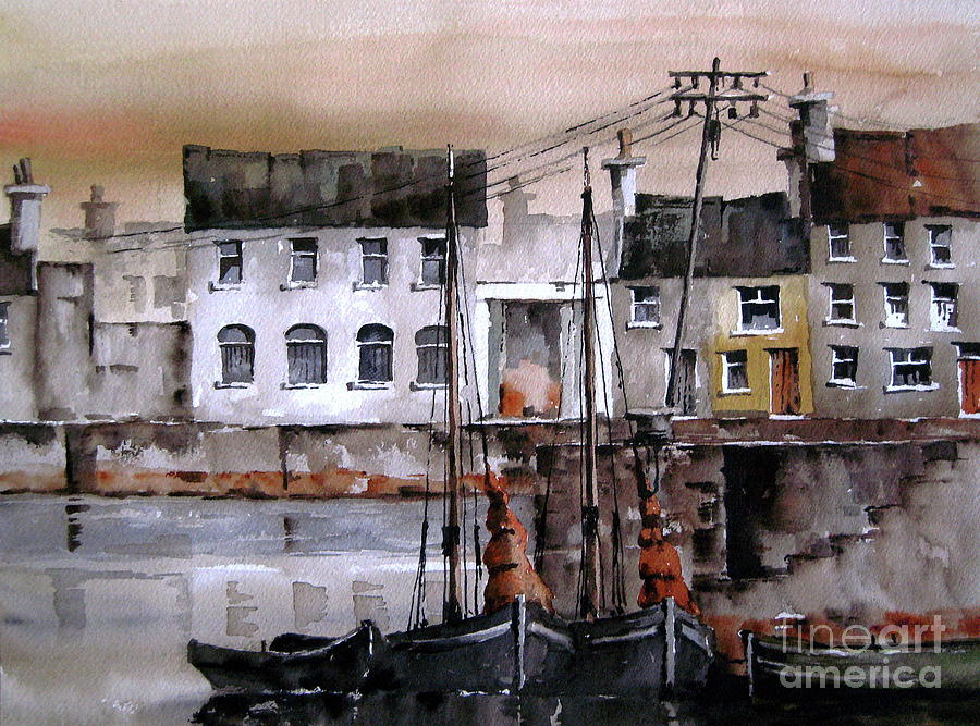 Along the Cladagh Galway Painting by Val Byrne