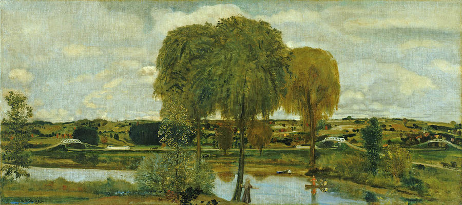 Along the Erie Canal Painting by Arthur Bowen Davies