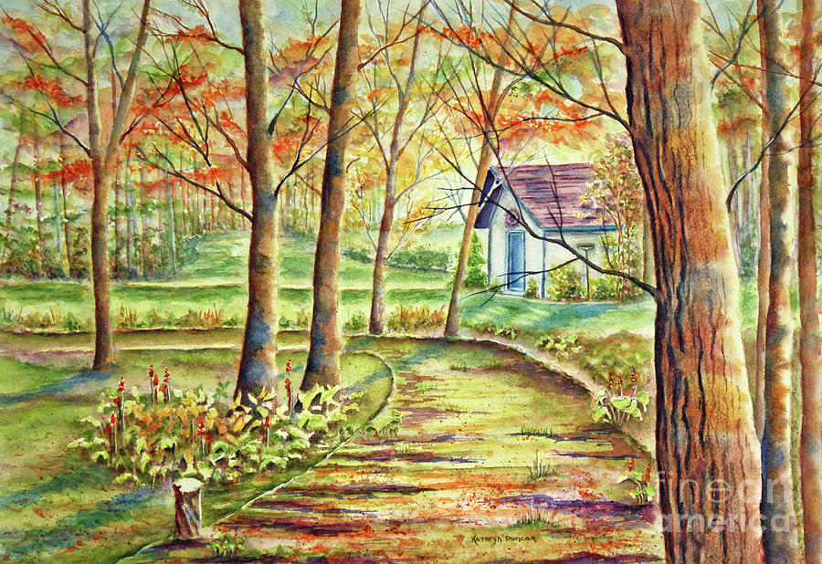 Along The Garden Path Painting by Kathryn Duncan