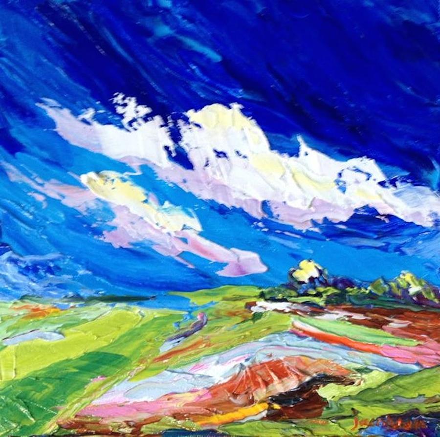 Marsh Painting - Along The Marsh by Carrie Jacobson Marsh Painting - Along The Marsh by Carrie Jacobson
