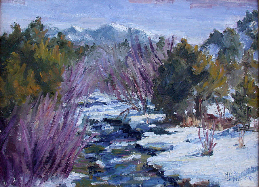 River Painting - Along the Rio Hondo by Nancy Delpero River Painting - Along the Rio Hondo by Nancy Delpero