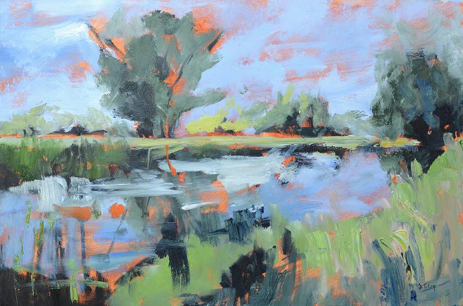 Along the River Painting by Donna Tuten
