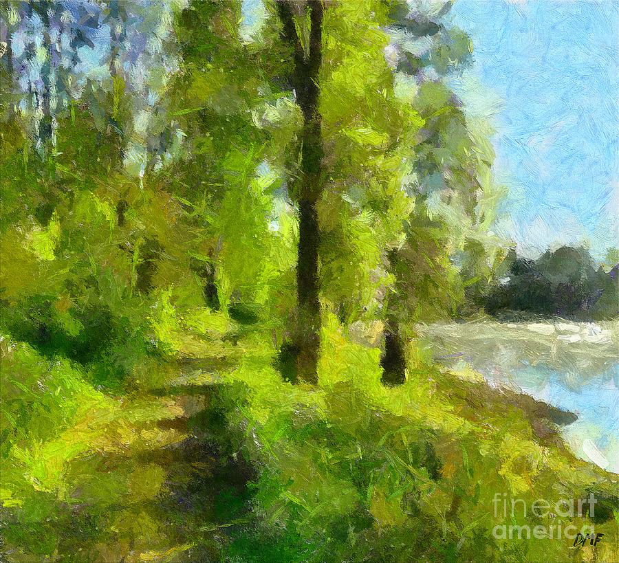 Along The River Painting by Dragica  Micki Fortuna