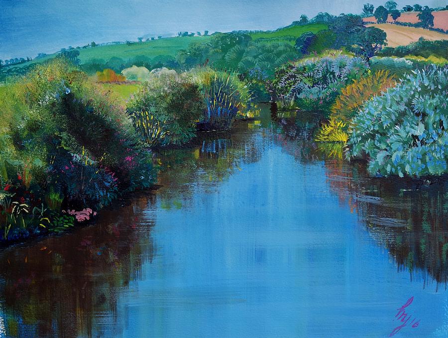 Along the River Exe - near Exeter Devon Painting by Mike Jory