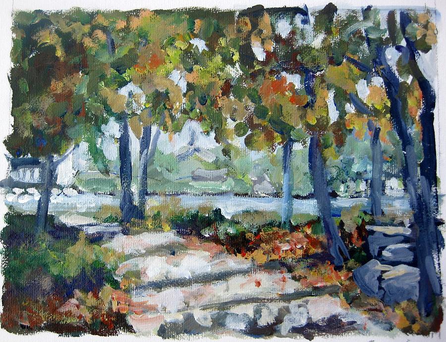 Along the River Painting by Ingrid Dohm