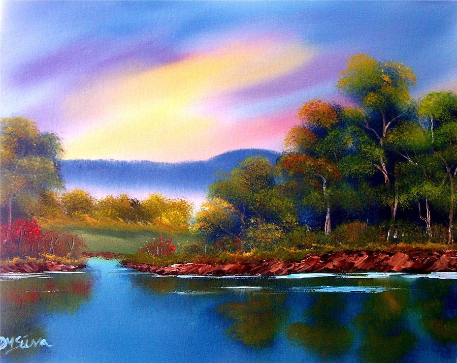 Along the Riverbank Painting by Dina Sierra - Fine Art America