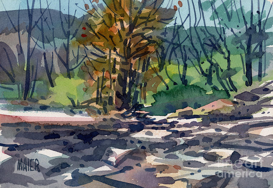 Russian River Painting - Along the Russian River by Donald Maier