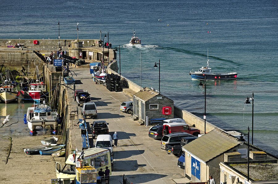 Along The South Pier - Newquay Harbour Photograph by Rod Johnson