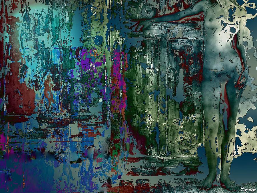 Nude Mixed Media - Along the wall by Francis Erevan
