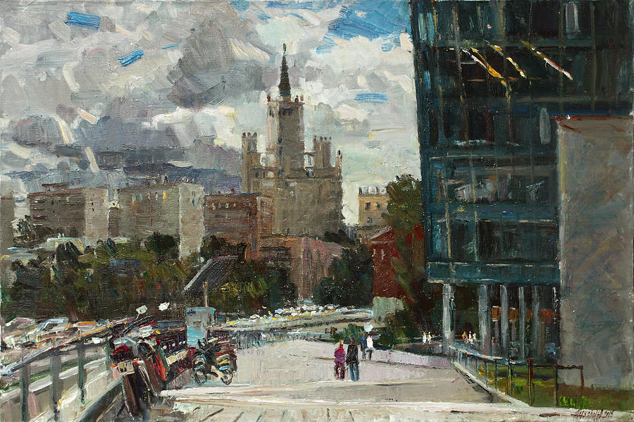 Moscow Painting - Along the Yauza river by Juliya Zhukova