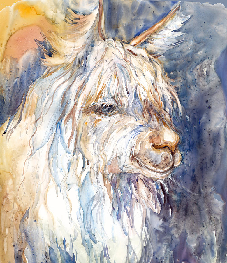 Animal Painting - Alpaca by Peggy Wilson
